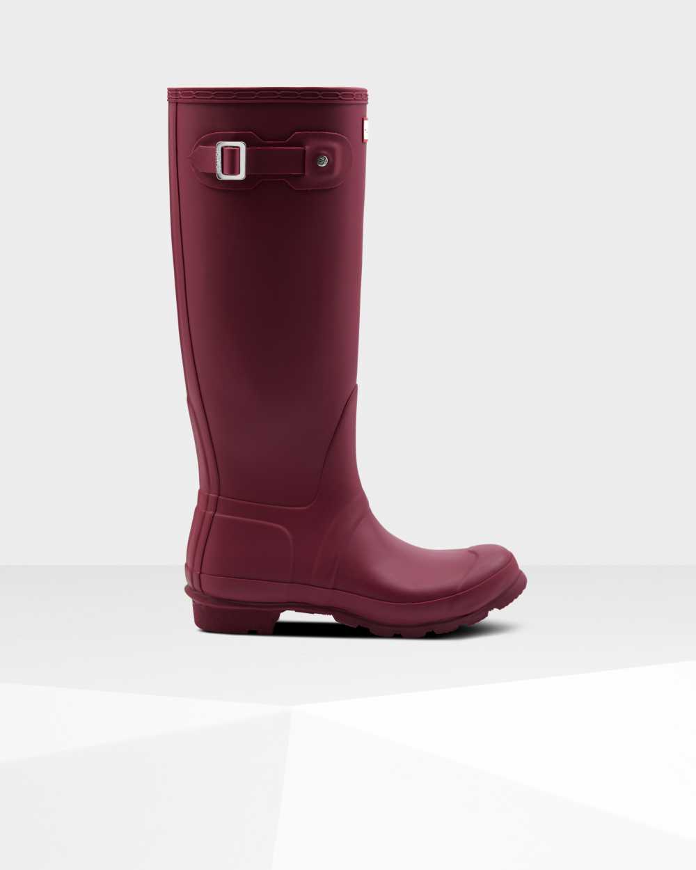 Womens Hunter Original Tall Rain Boots Claret/Red | ZRGVSP-697